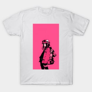 Manga Pink Anime Girl in Shonen Japanese Aesthetic T-Shirt